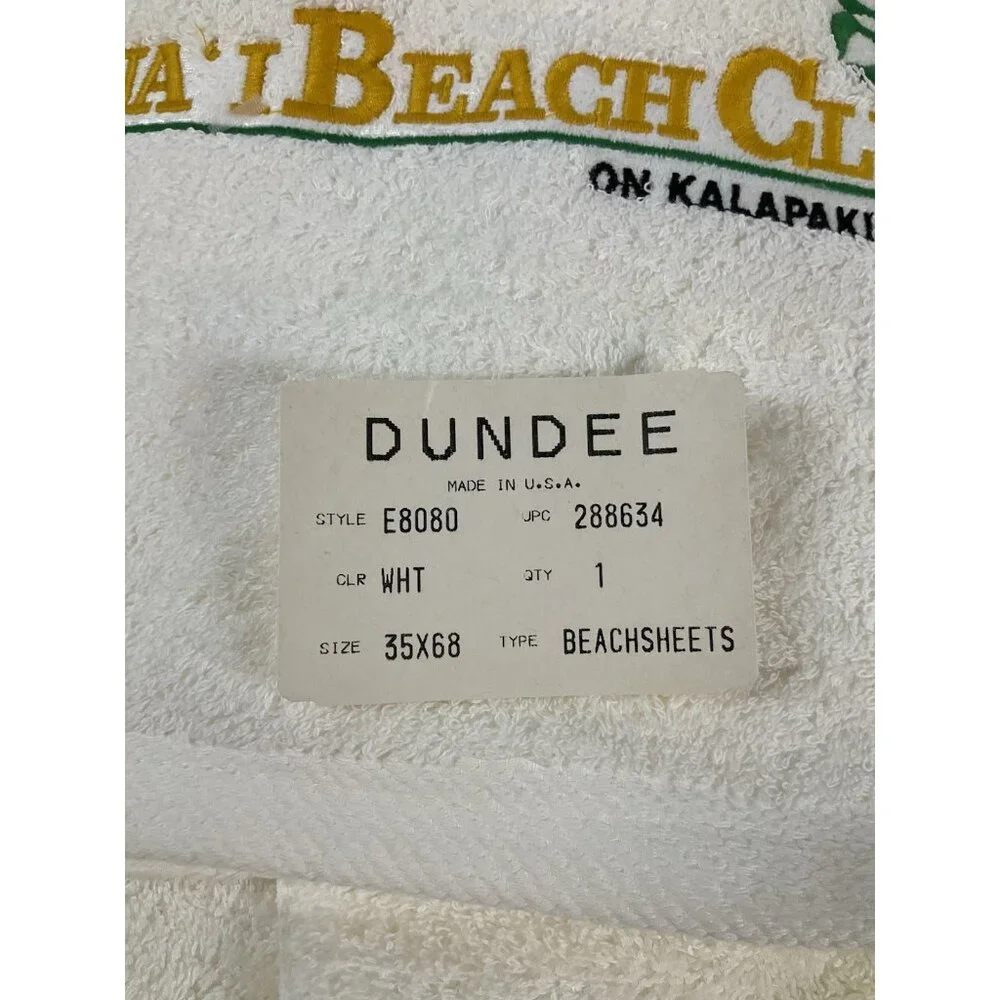 Vintage‎ Marriott Kaua’i Beach Club Beachsheets USA 35x68 White Cotton NWT